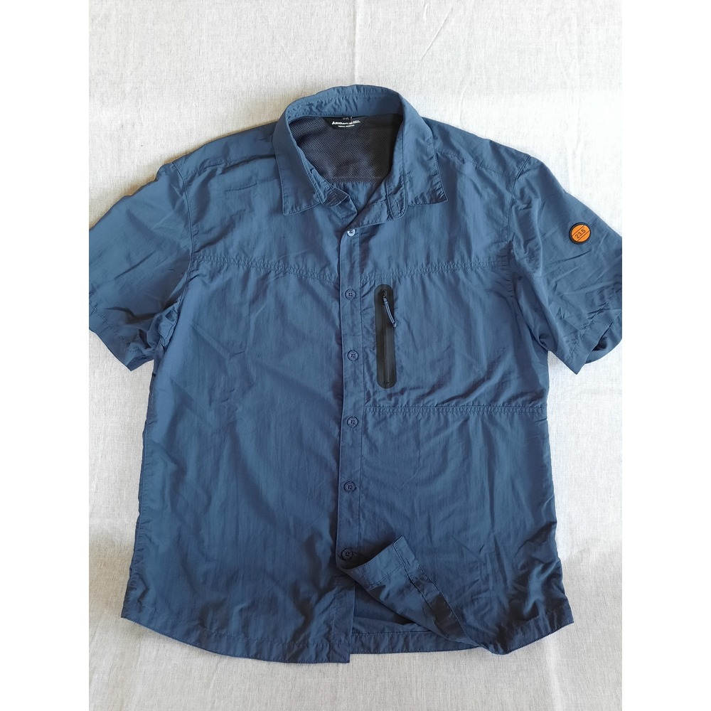 Eiger Tropical Adventure Mens 2XL Western Utility Vent Button Shirt Navy Blue